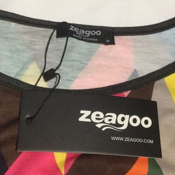 Zeagoo Colorblock Geometric Print Dress - Picture 4 of 6